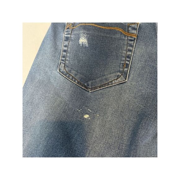 Nanette Lepore Denim Crop Cuffed Skinny Jeans Size 10 Distressed Medium Wash - Picture 5 of 10